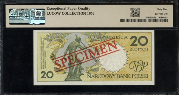 20 złotych, 1.03.1990; seria A, numeracja 000000