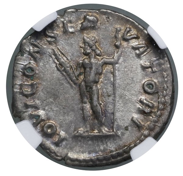 Denar, (217–218), Rzym; Aw: Popiersie cesarza w 