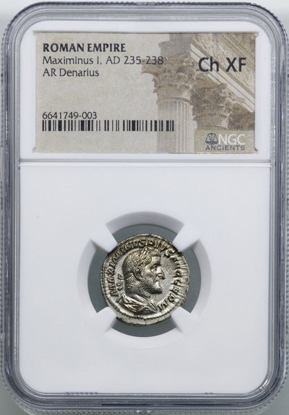 Denar, (236–238), Rzym; Aw: Popiersie cesarza w 