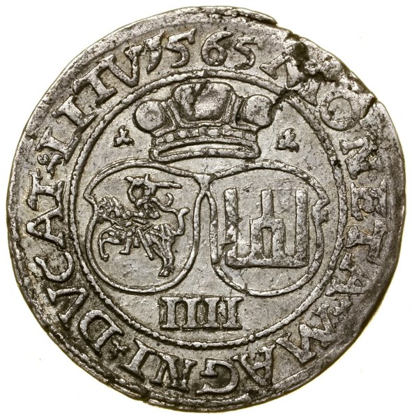 Czworak, 1565, Wilno; końcówki legend L / LITV; 