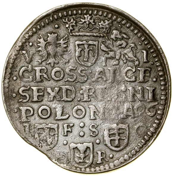 Szóstak, 1596, Bydgoszcz; Aw: Popiersie w płaszc