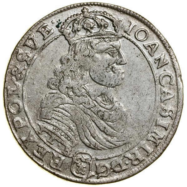 Ort, 1667 TLB, Bydgoszcz; herb Ślepowron pod pop