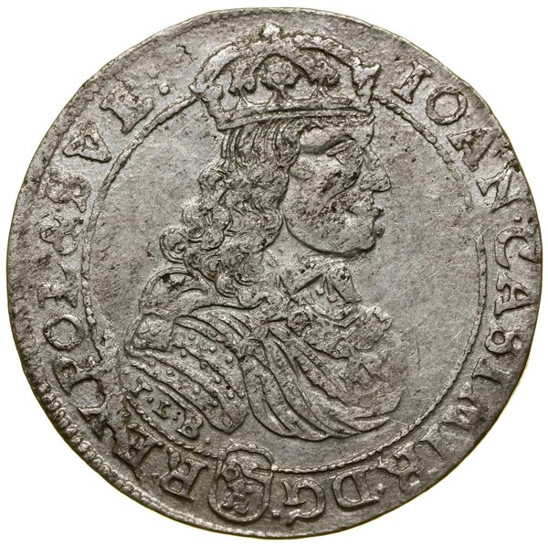 Ort, 1668 TLB, Bydgoszcz; herb Ślepowron pod pop