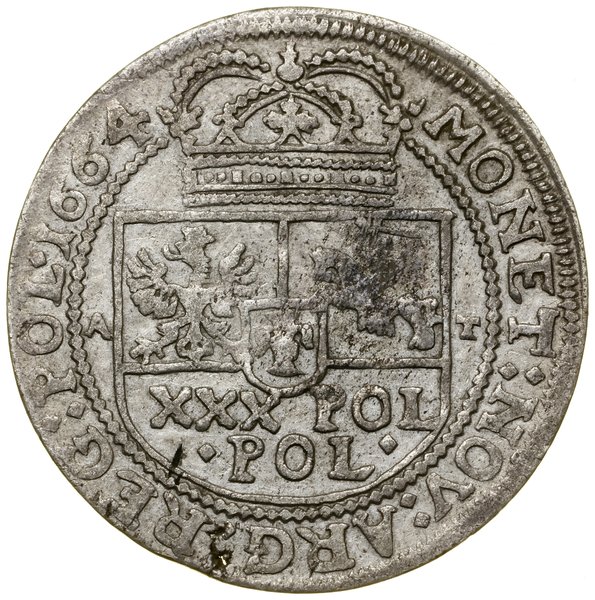 Tymf (złotówka), 1664 AT, Kraków