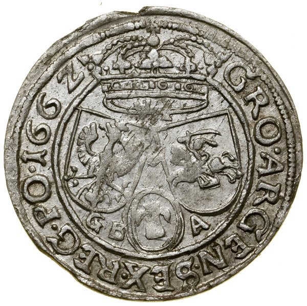 Szóstak, 1662 GBA, Lwów; herb Ślepowron i końców