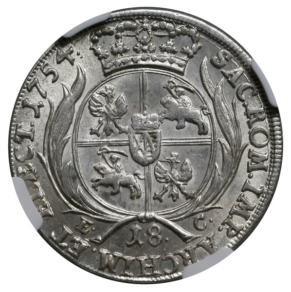 Ort, 1754 EC, Lipsk; szerokie popiersie władcy, 