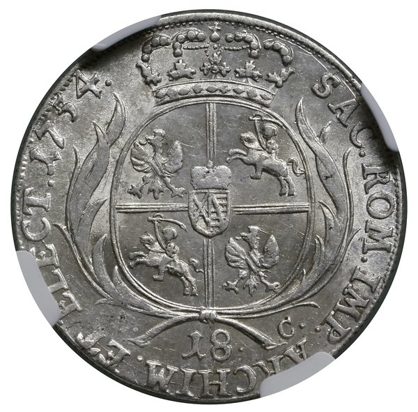 Ort, 1754 EC, Lipsk; pola korony gładkie, w środ