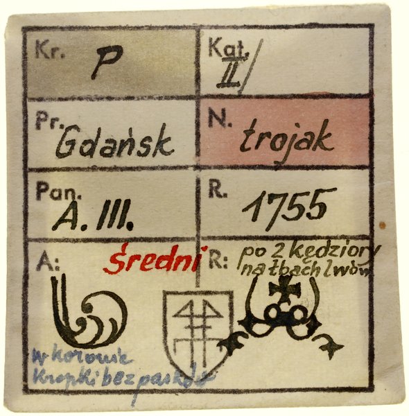 Trojak, 1755, Gdańsk