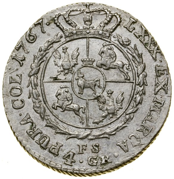 Złotówka (4 grosze), 1767 FS, Warszawa