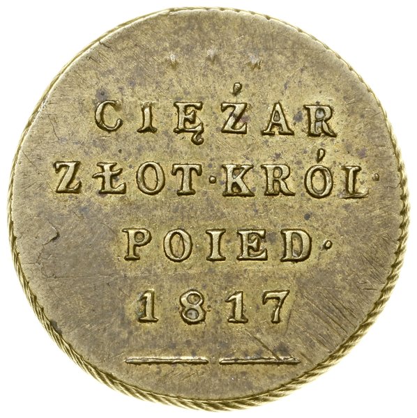 Odważnik ciężaru 25 złotych polskich, 1817 IB, Warszawa