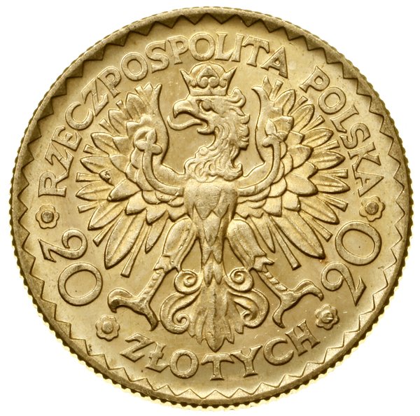 20 złotych, 1925, Warszawa; moneta wybita na pam