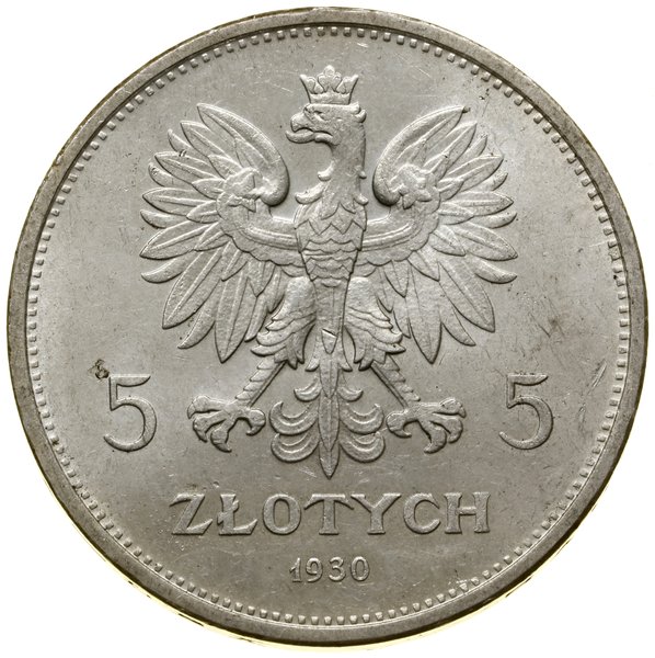 5 złotych, 1930, Warszawa; Sztandar – 100-lecie 