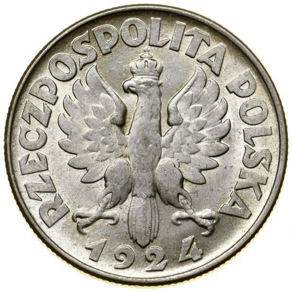 2 złote, 1924, Filadelfia; Popiersie kobiety z k