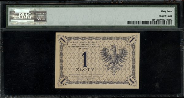 1 złoty, 28.02.1919; seria 82 J, numeracja 039,2