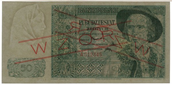 50 złotych, 15.08.1939