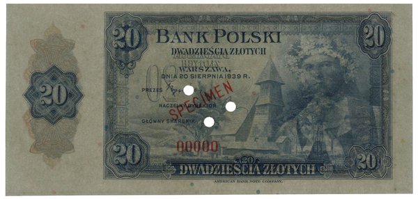 20 złotych, 20.08.1939