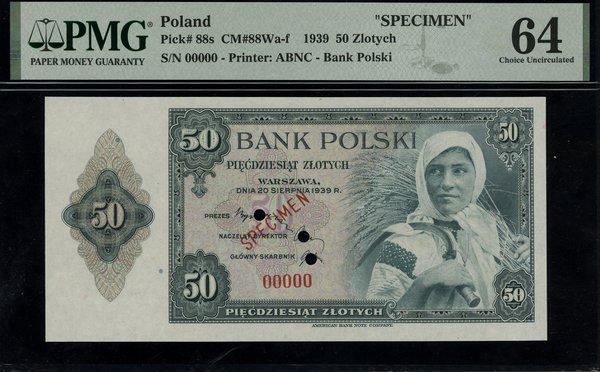 50 złotych, 20.08.1939; bez oznaczenia serii, nu