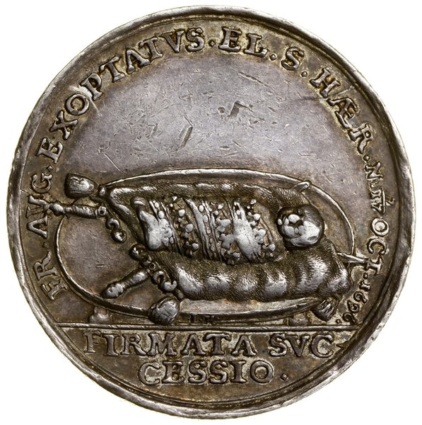 Medal na pamiątkę narodzin Fryderyka Augusta (późniejszego Augusta III), 1696, Wrocław, projektował i wykonał Johann Kittel