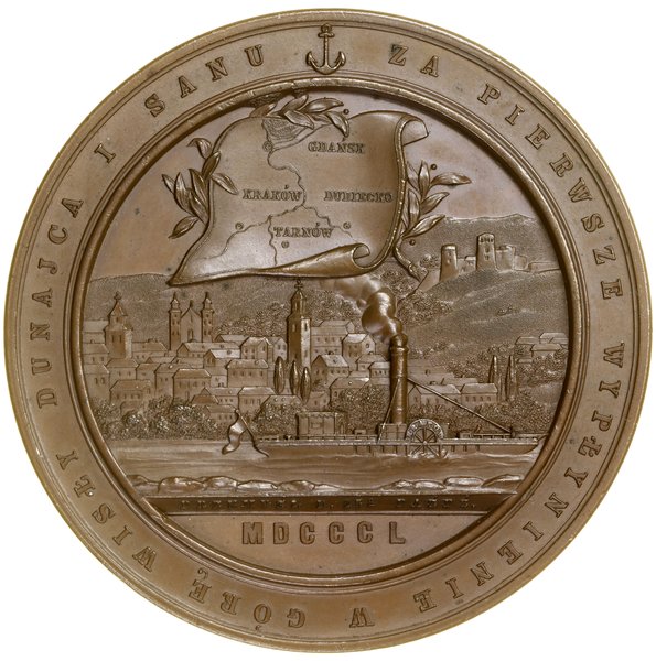 Medal wybity dla upamiętnienia Andrzeja Zamojskiego, 1850, projektował Juliusz Kossak, stemple rytował Carl Radnitzky