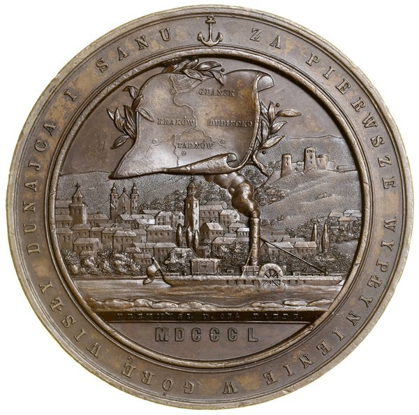 Medal wybity dla upamiętnienia Andrzeja Zamojskiego, 1850, projektował Juliusz Kossak, stemple rytował Carl Radnitzky