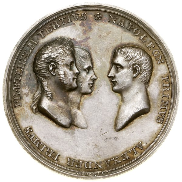 Medal upamiętniający pokój w Tylży, 1807, projektował A. Abramson