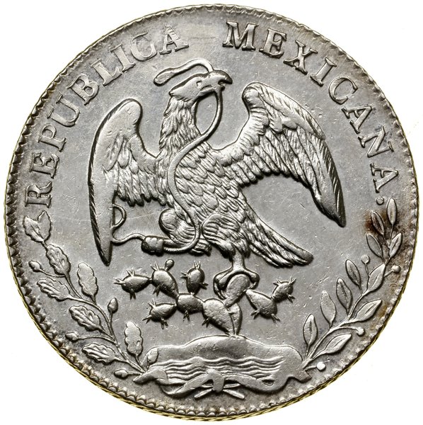 8 reali, 1876 Mo BH, Mexico City