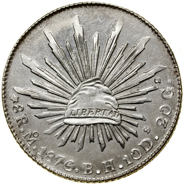 8 reali, 1876 Mo BH, Mexico City