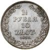 1 1/2 rubla = 10 złotych, 1833 НГ, Petersburg; wariant z szeroką koroną, po siódmej kępce trzy jag..