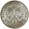 5 złotych, 1933, Warszawa; Głowa kobiety w czepcu; Kop. 2950, Parchimowicz 116c; piękne.