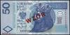 50 złotych, 25.03.1994; seria AA, numeracja 0000000, czerwony nadruk WZÓR / SPECIMEN, dodatkowa nu..