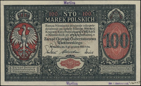 100 marek polskich, 9.12.1916