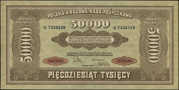 50.000 marek polskich, 10.10.1922