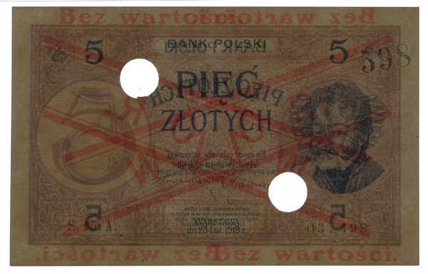 5 złotych, 28.02.1919