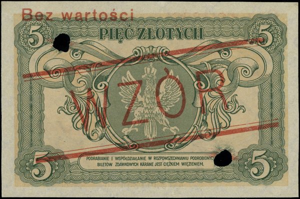 Bilet zdawkowy – 5 złotych, 1.05.1925