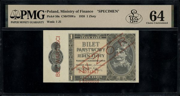 Bilet państwowy – 1 złoty, 1.10.1938