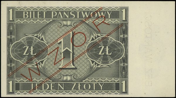 Bilet państwowy – 1 złoty, 1.10.1938