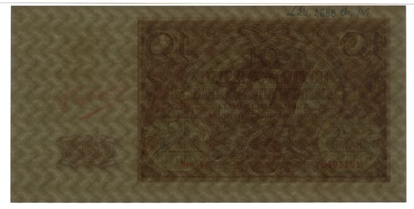 Fałszerstwo z epoki banknotu o nominale 10 złotych, 1.03.1940