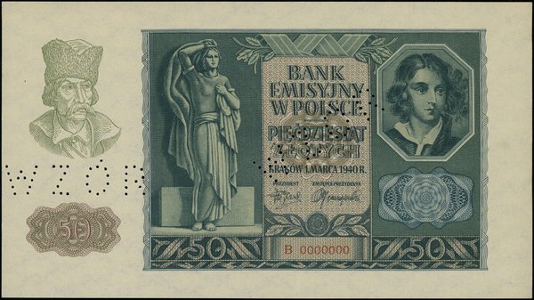 50 złotych, 1.03.1940