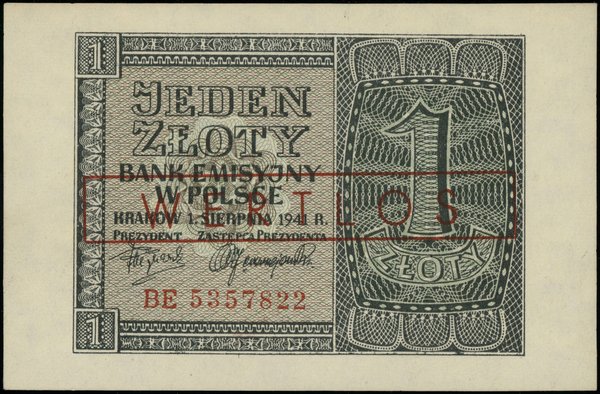 1 złoty, 1.08.1941