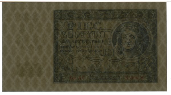 5 złotych, 1.08.1941