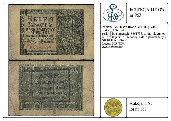 1 złoty, 1.08.1941