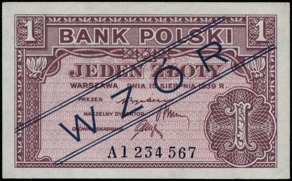 1 złoty, 15.08.1939