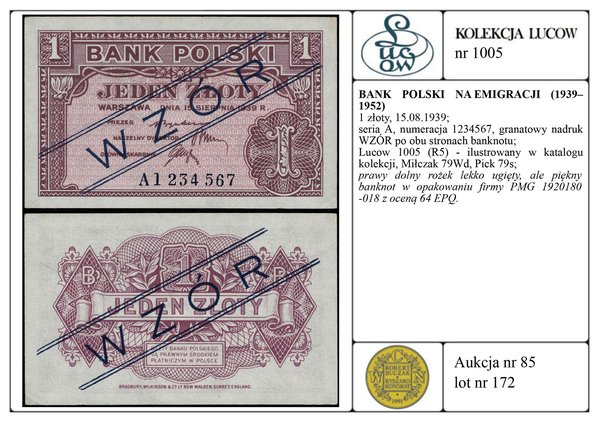 1 złoty, 15.08.1939