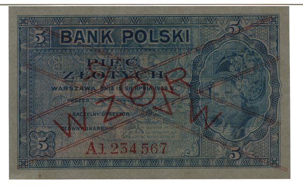 5 złotych, 15.08.1939