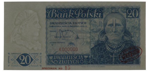 20 złotych, 15.08.1939