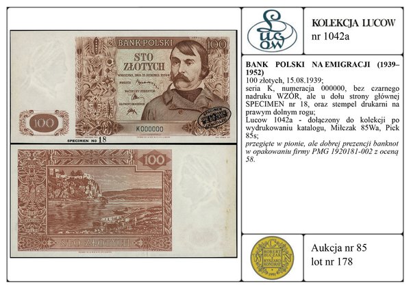 100 złotych, 15.08.1939