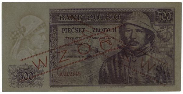 500 złotych, 15.08.1939