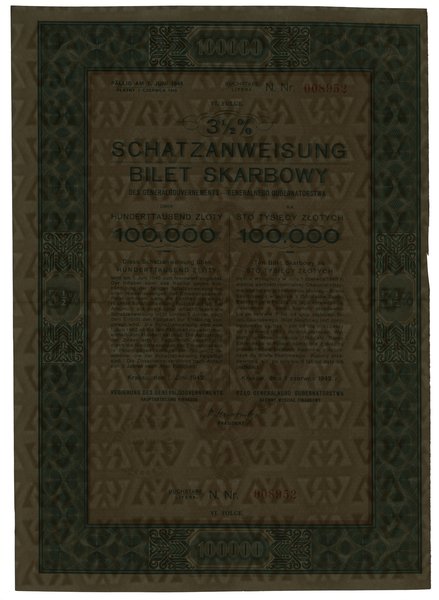 3,5% Bilet Skarbowy na 10.000 złotych, 1.06.1942