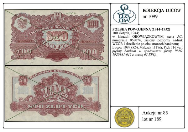 100 złotych, 1944