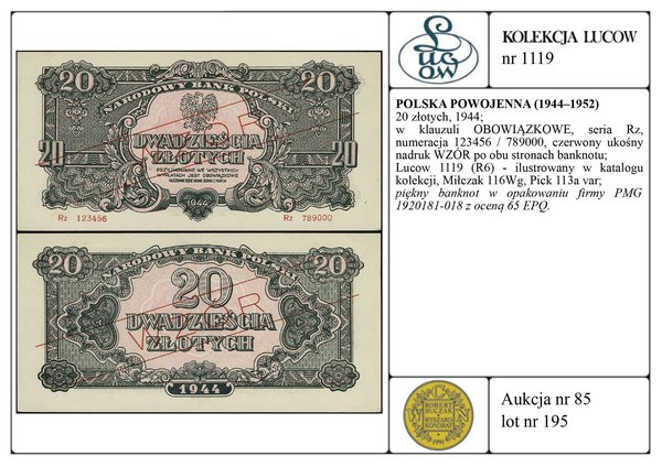 20 złotych, 1944